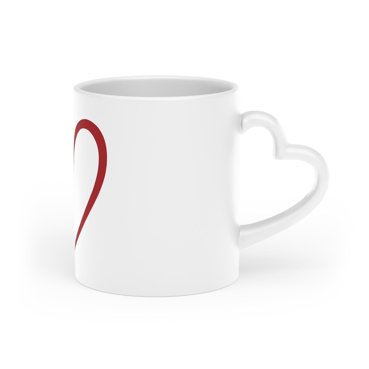 Love Heart Mug — Red Heart Outline with 'love...' Script | Valentine's Day Gift