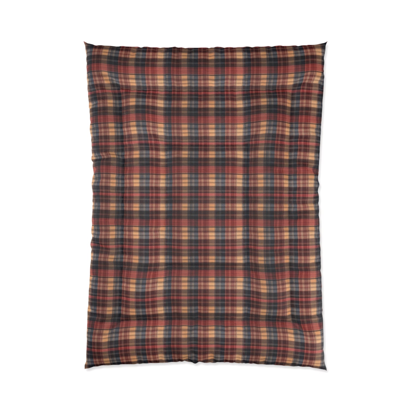 Buffalo Check Plaid Comforter — Rustic Red & Navy Bedding
