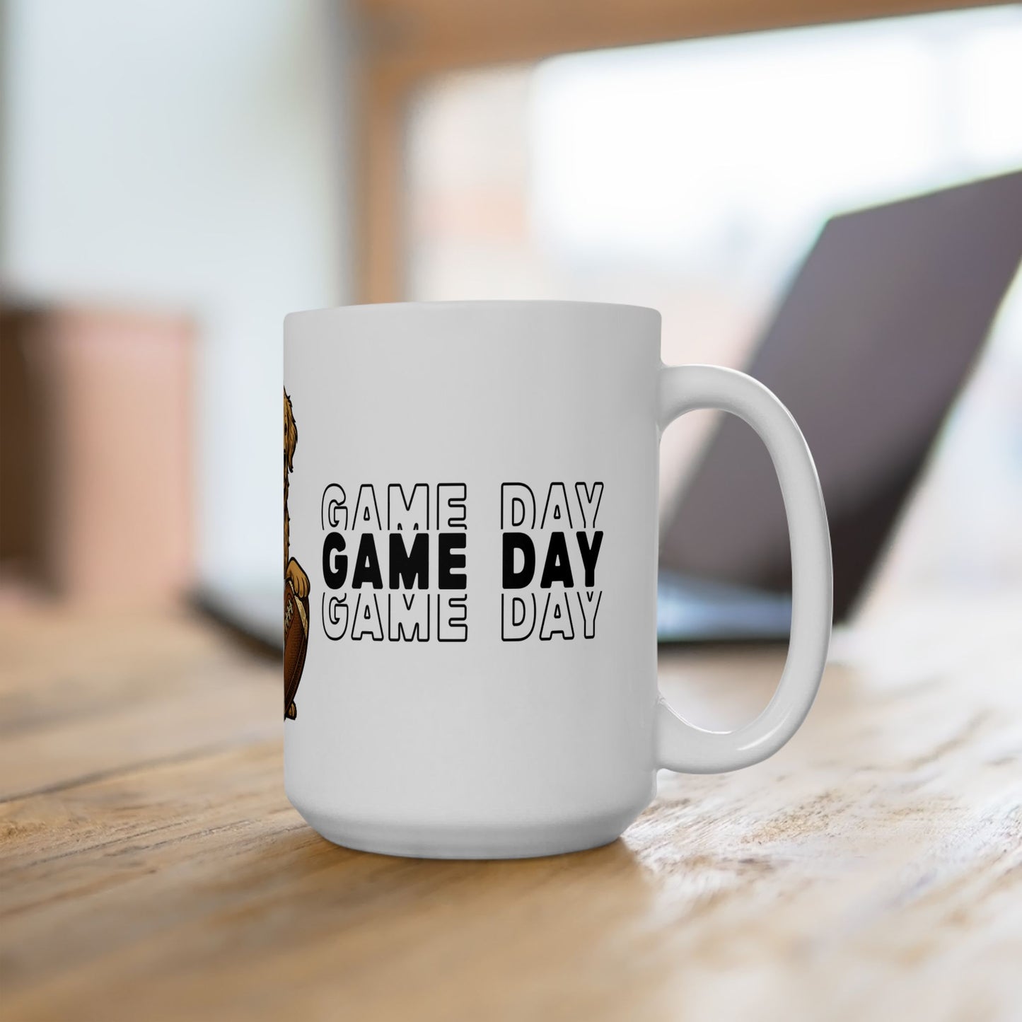 Golden Retriever with Football Mug | Game Day Coffee Cup