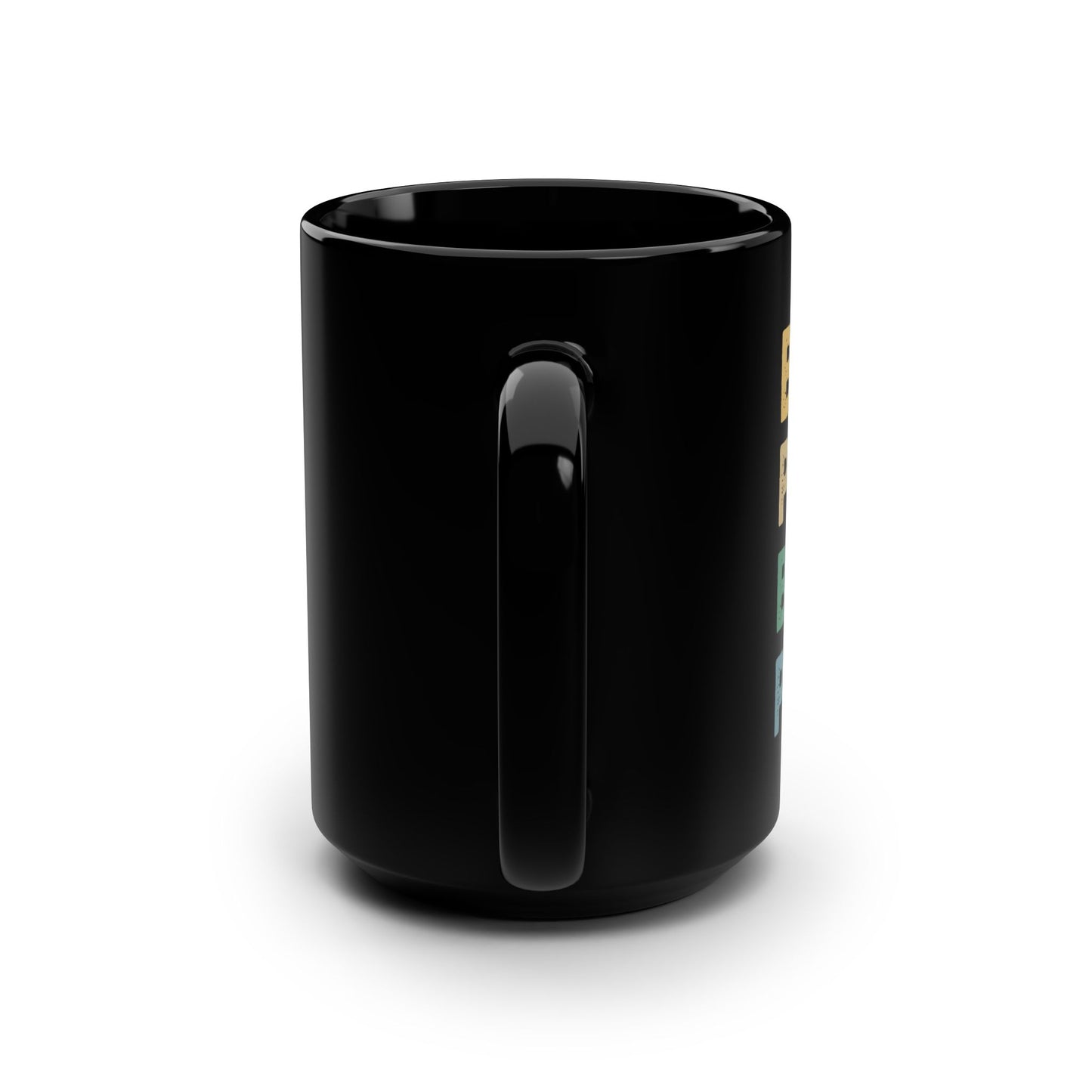 15oz Black Mug — "Best Papa By PAR" Retro Golf Silhouette Coffee Cup