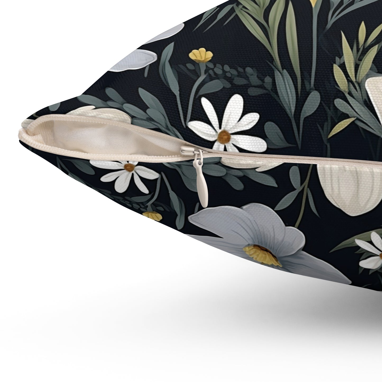 Floral Decorative Spun Polyester Throw Pillow — Decorative Floral Spun Pillow for Home Decor