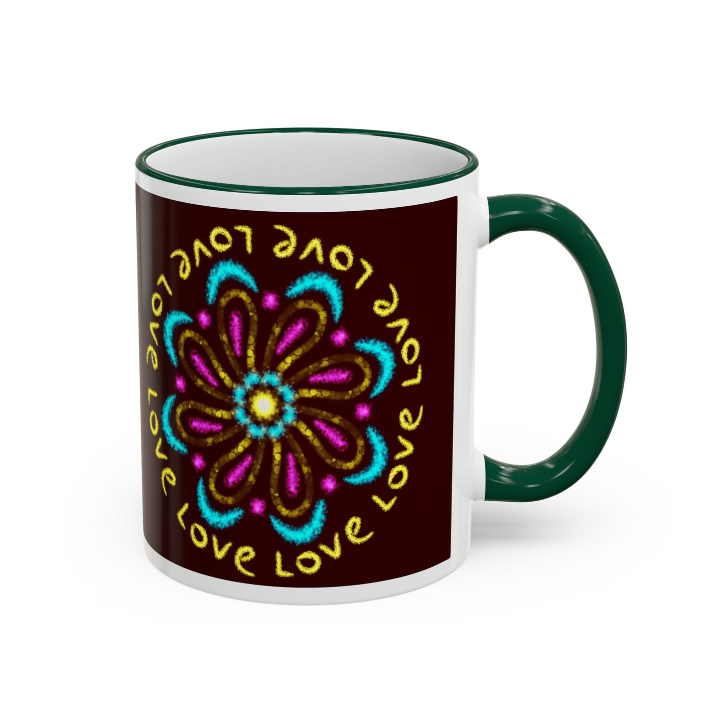Love Mandala Accent Rim Mug — Ceramic 11oz/15oz