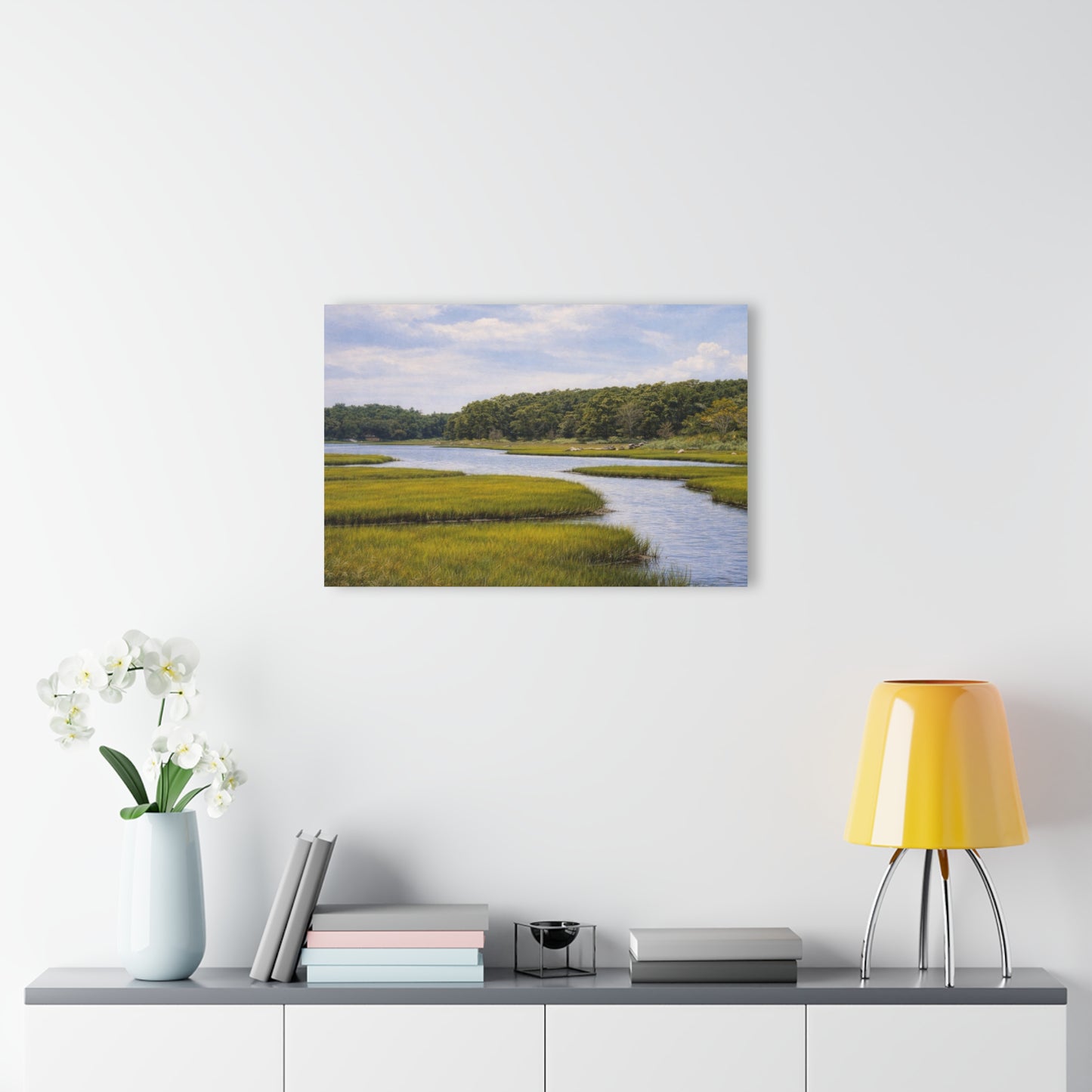 Marshland Serenity Acrylic Print – Scenic River Landscape Wall Art (French Cleat Hanging)