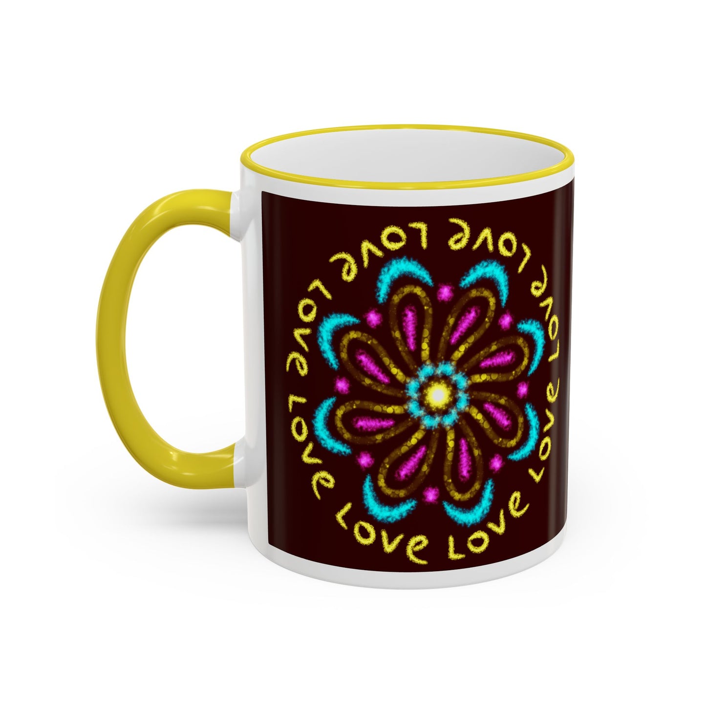 Love Mandala Accent Rim Mug — Ceramic 11oz/15oz