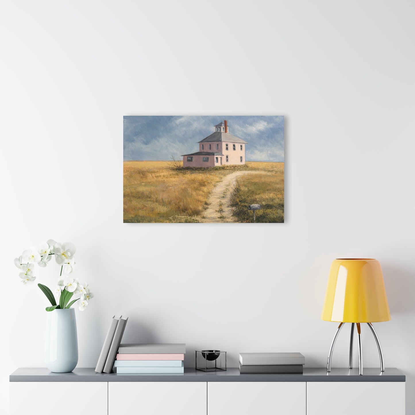 Acrylic Print — 'Sunrise Path to the Pink House' Coastal Farmhouse (French Cleat)