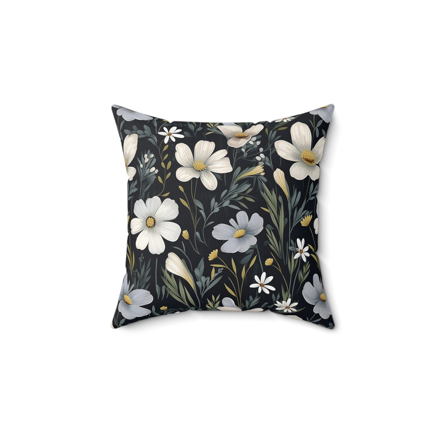 Floral Decorative Spun Polyester Throw Pillow — Decorative Floral Spun Pillow for Home Decor