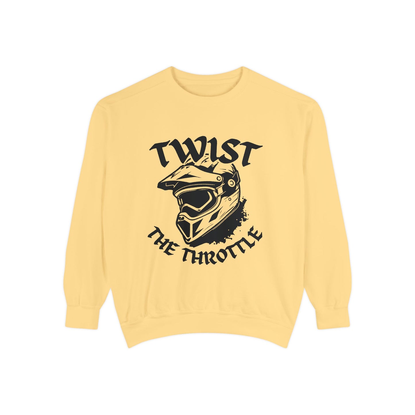 Twist the Throttle Motorcycle Helmet Sweatshirt — Biker Graphic Pullover