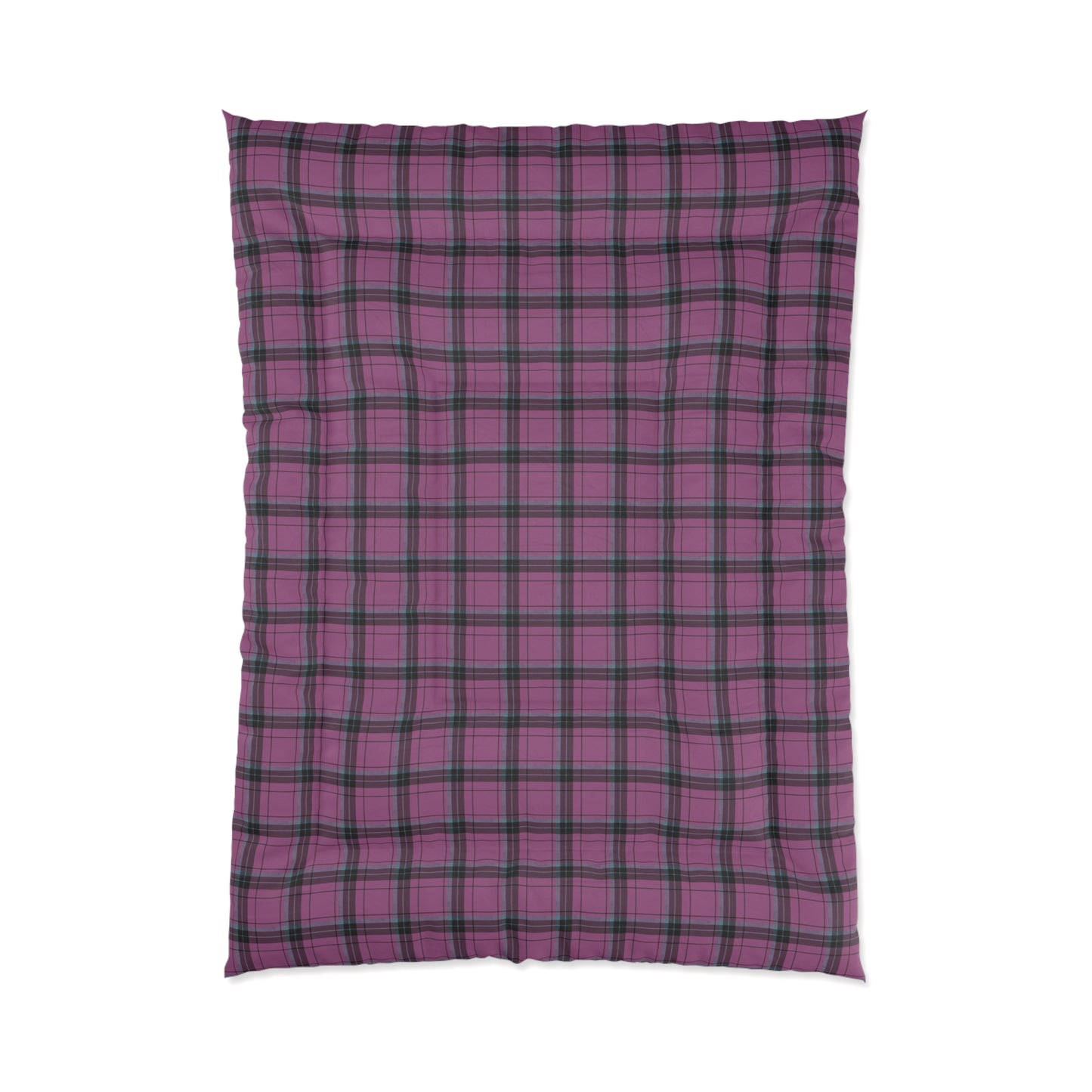 Plaid Comforter — Purple & Black Tartan Bedding