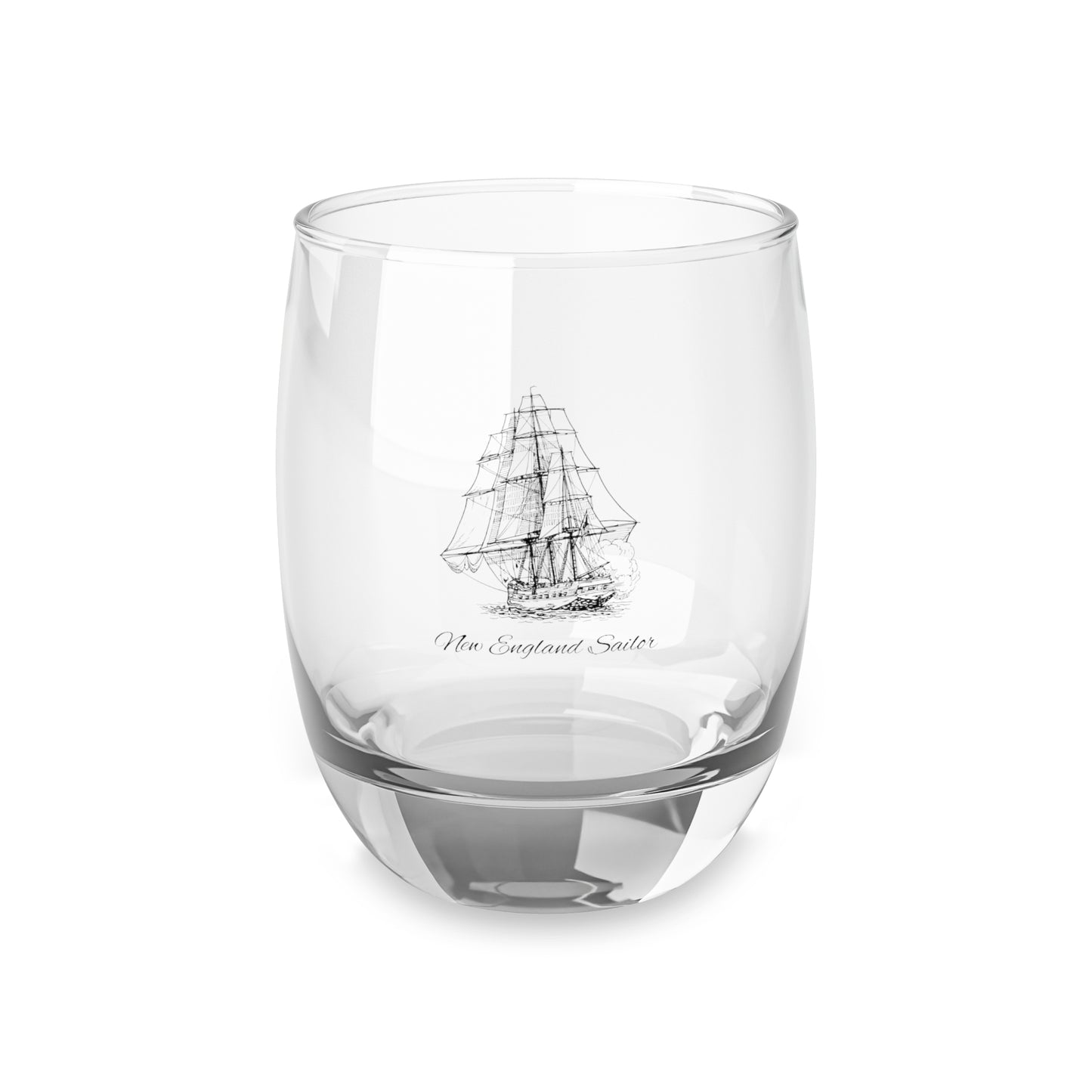 Nautical Whiskey Glass — Ship Etched Barware Gift for Sailors & Whiskey Lovers