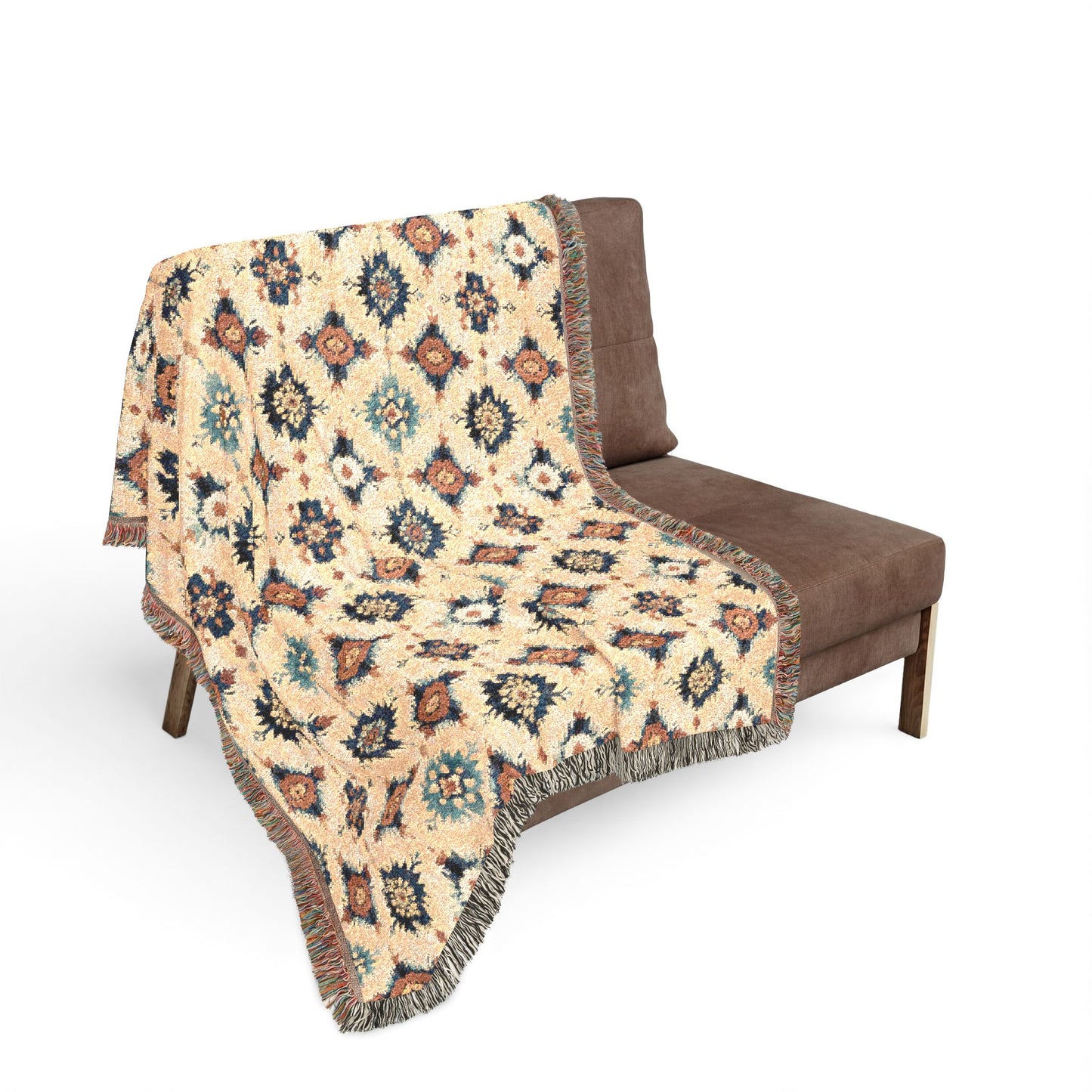 Bohemian Woven Blanket — Reversible Moroccan Tile Throw