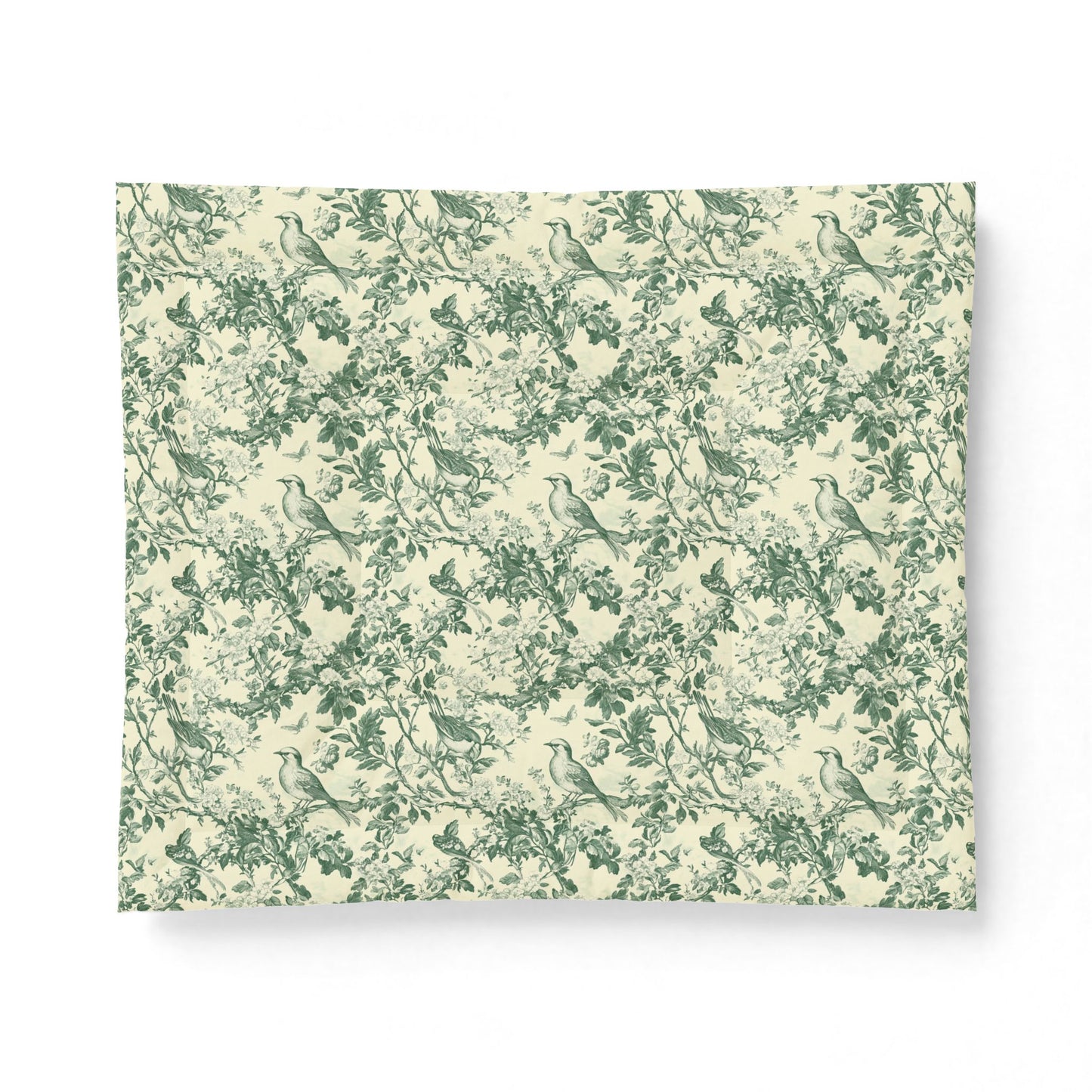 Botanical Green Vine Cotton Comforter — Floral Bedding for Cozy, Natural Bedroom