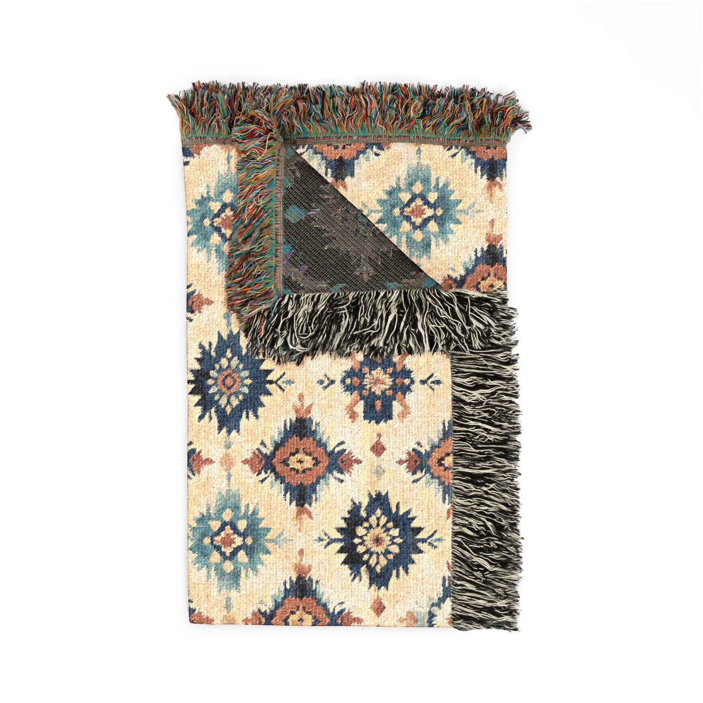 Bohemian Woven Blanket — Reversible Moroccan Tile Throw
