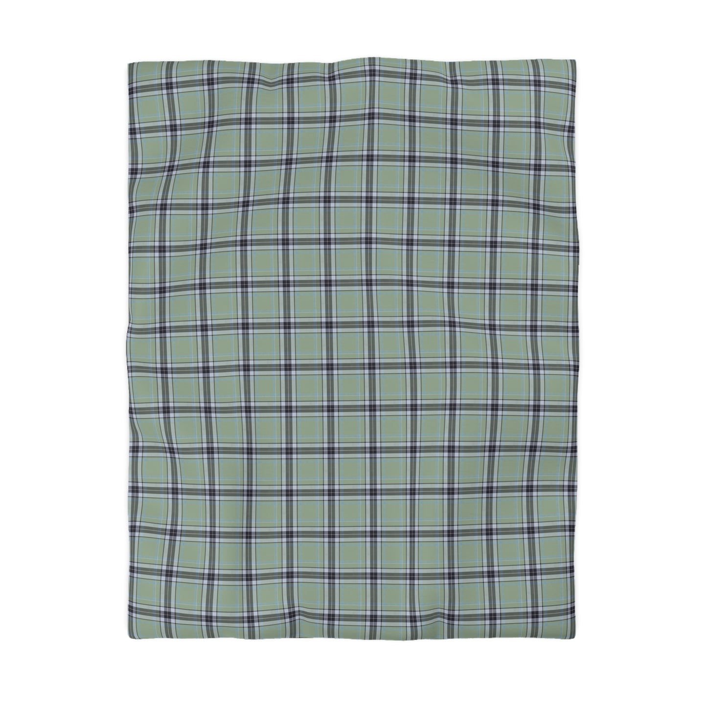 Green Plaid Pattern Microfiber Duvet Cover | Tartan Check Bedding