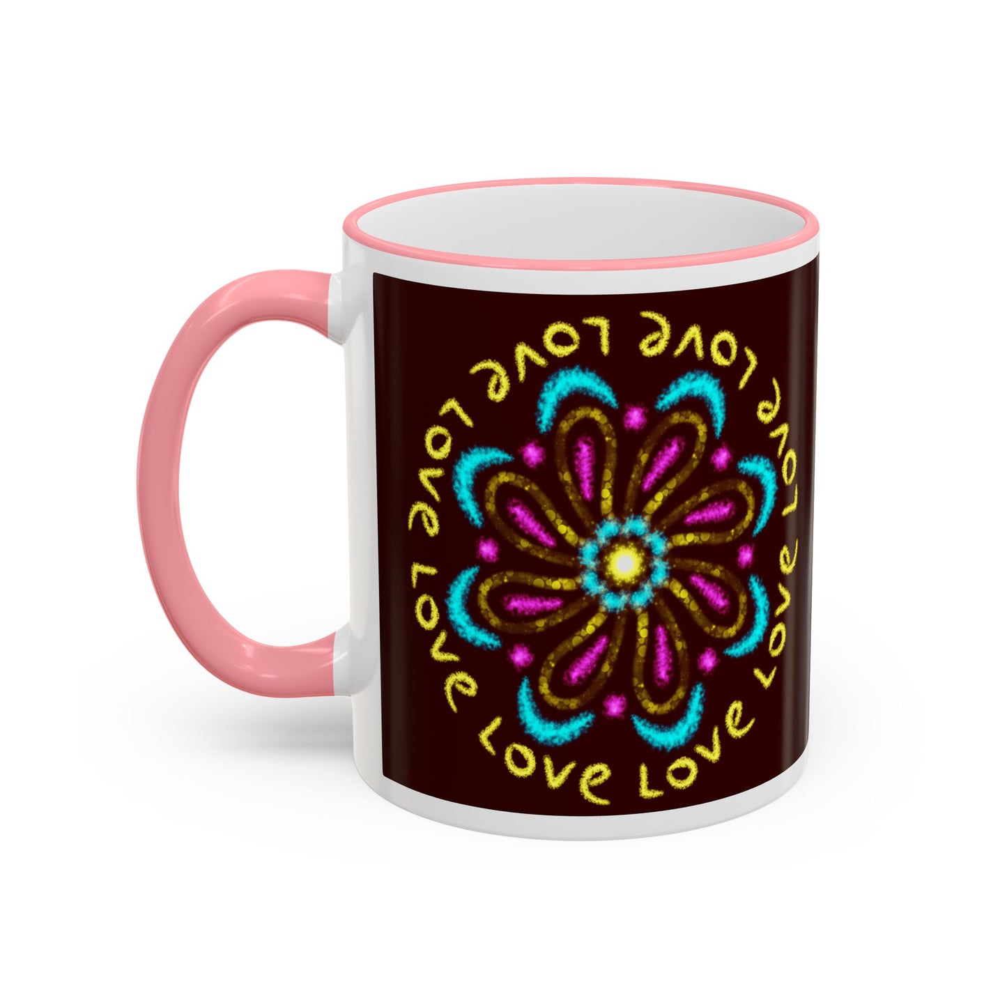 Love Mandala Accent Rim Mug — Ceramic 11oz/15oz