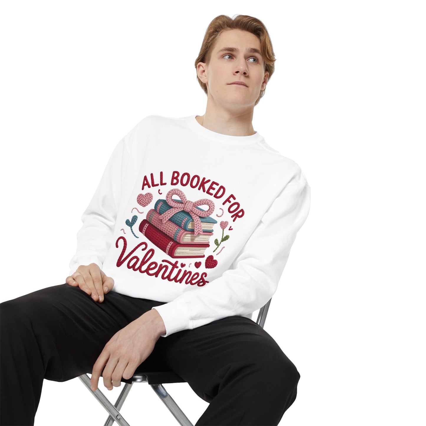 Valentine's 'All Booked for Valentines' Book Lover Sweatshirt