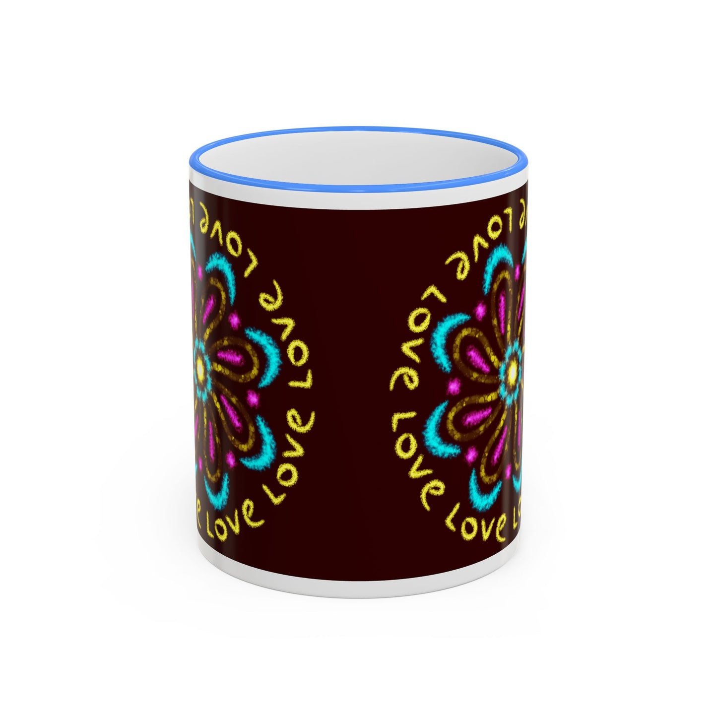 Love Mandala Accent Rim Mug — Ceramic 11oz/15oz