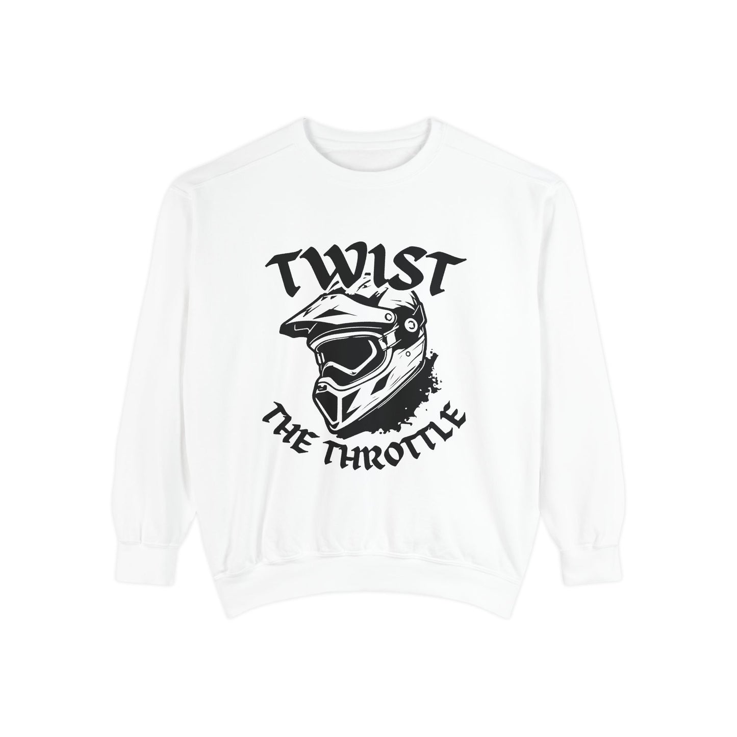 Twist the Throttle Motorcycle Helmet Sweatshirt — Biker Graphic Pullover