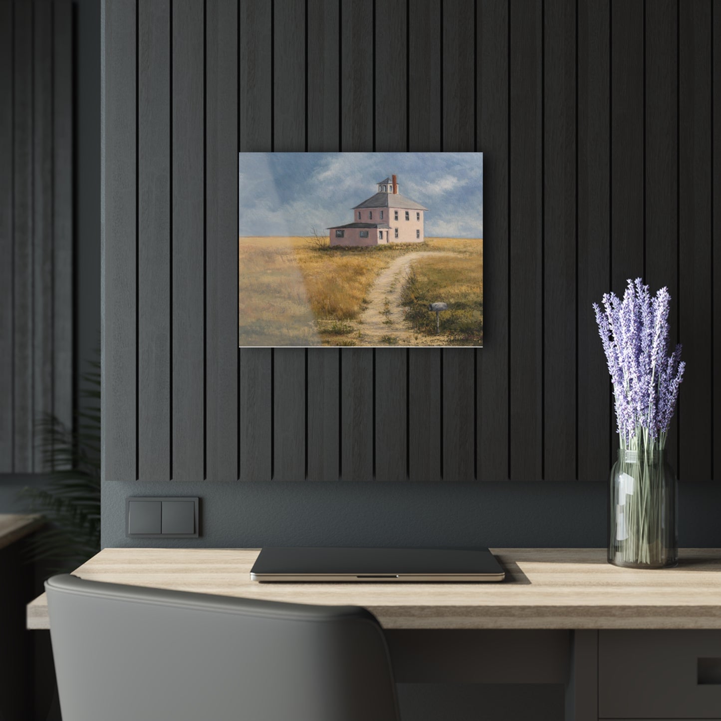 Acrylic Print — 'Sunrise Path to the Pink House' Coastal Farmhouse (French Cleat)