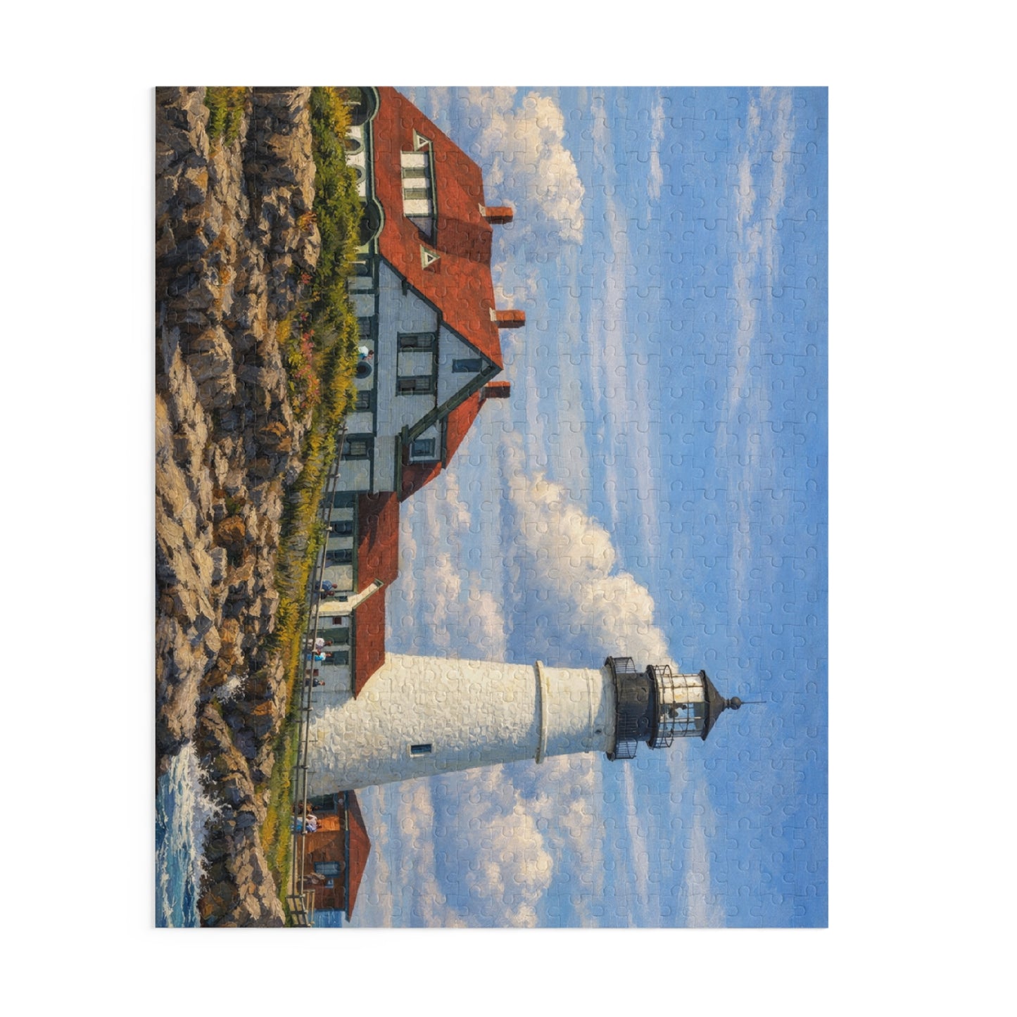 Portland Maine Lighthouse Jigsaw Puzzle — 120/252/500-Piece Coastal Scenic Puzzle