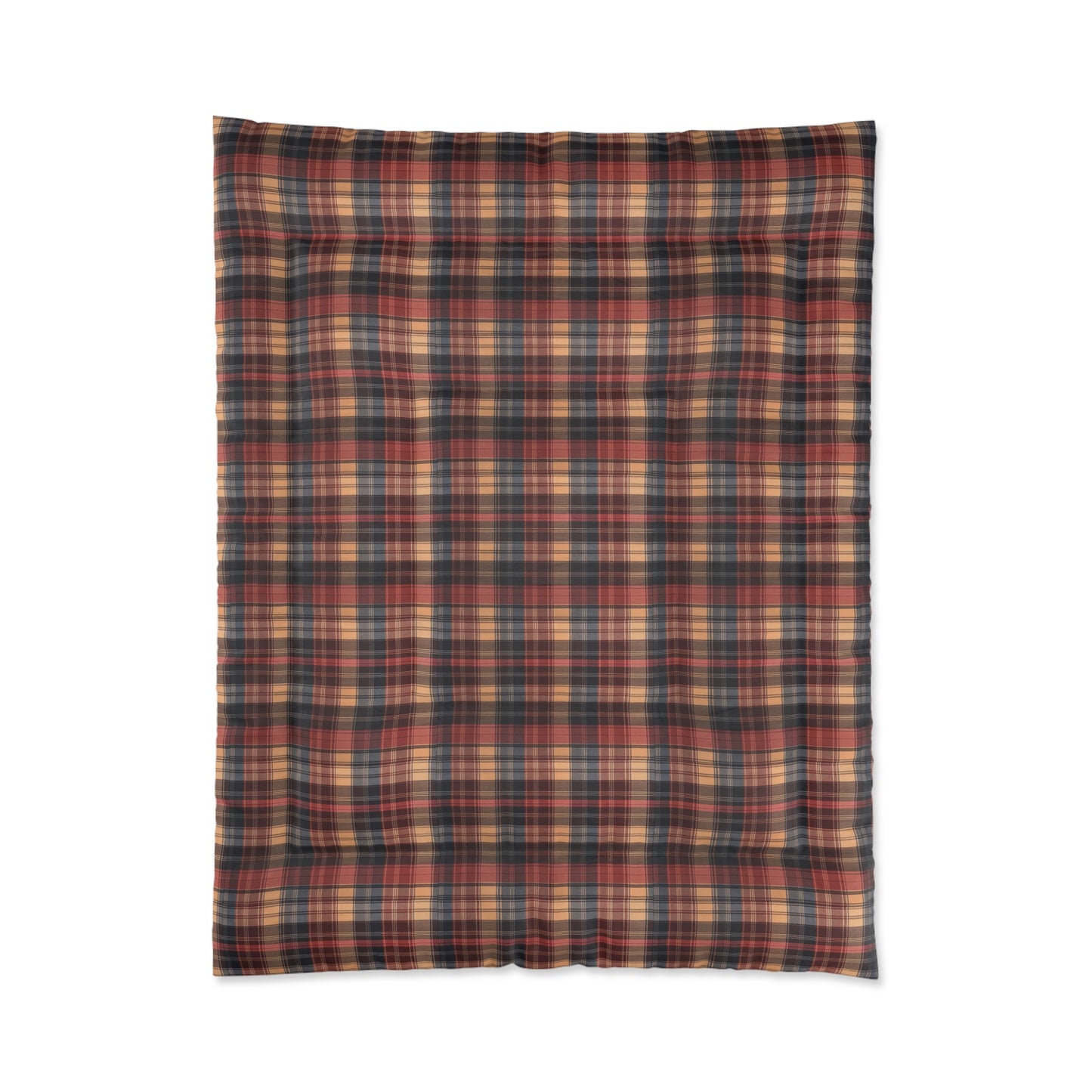 Buffalo Check Plaid Comforter — Rustic Red & Navy Bedding