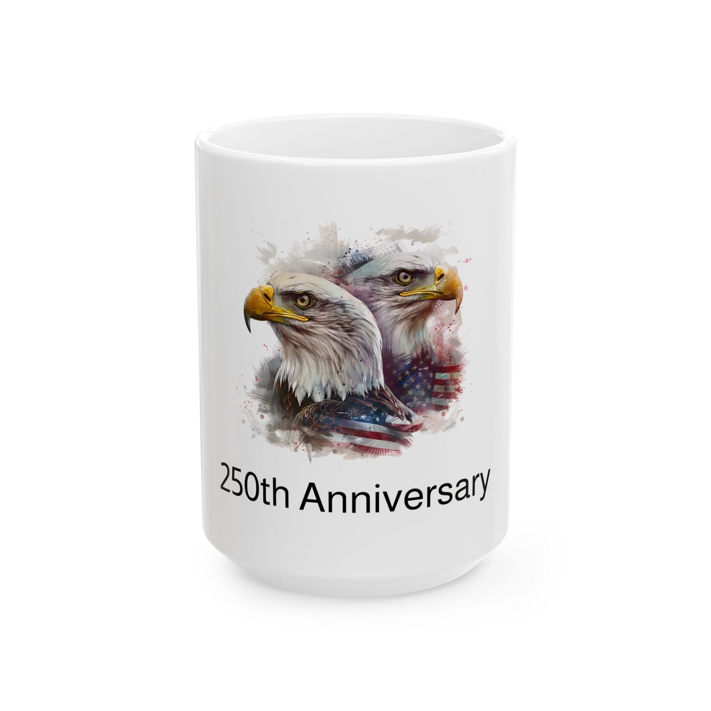Double Bald Eagle 250th Anniversary Mug | American Flag Ceramic Mug