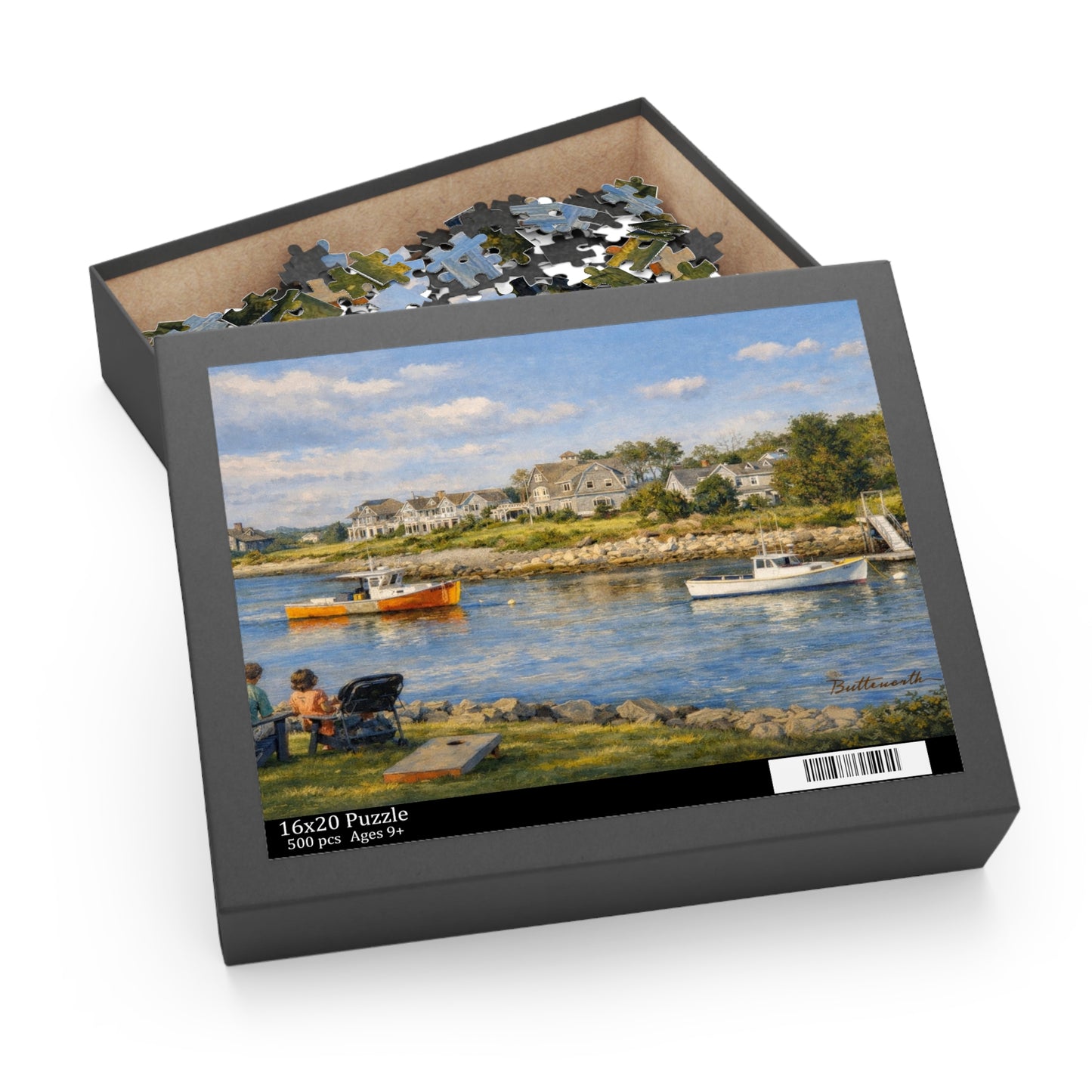 Kennebunkport Coastal Harbor Puzzle — Scenic Maine Beach Jigsaw (120/252/500 pc)