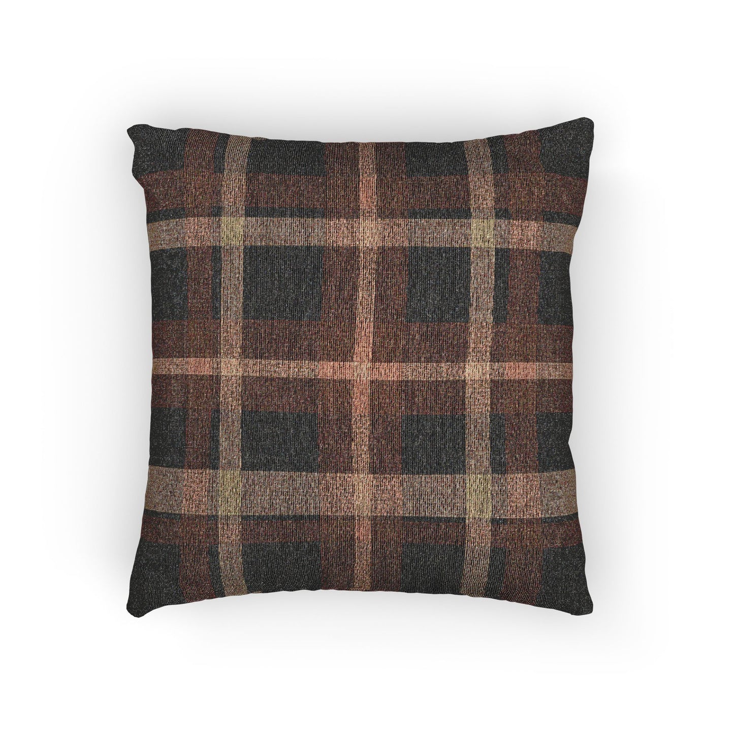 Rustic Plaid Woven Pillow | Plaid Throw Pillow, Farmhouse Decor