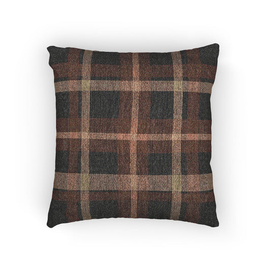 Rustic Plaid Woven Pillow | Plaid Throw Pillow, Farmhouse Decor