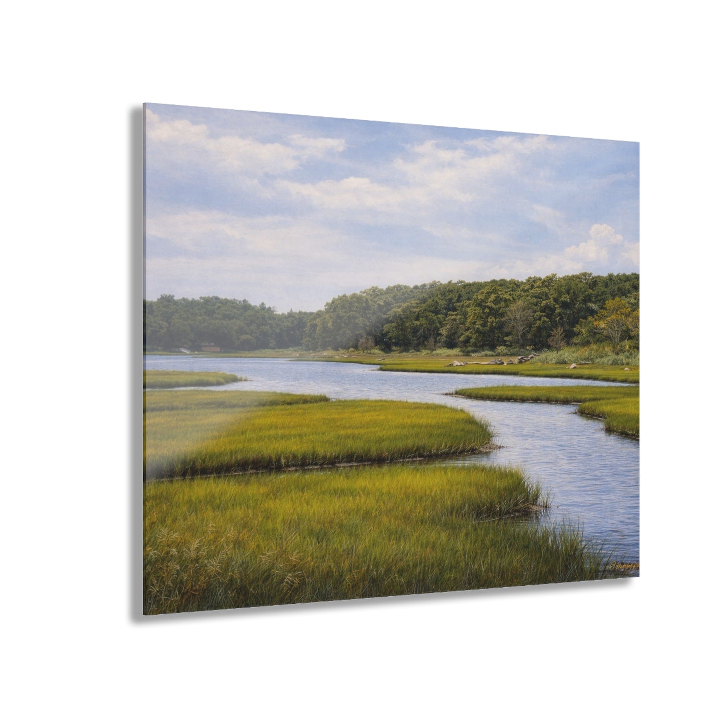 Marshland Serenity Acrylic Print – Scenic River Landscape Wall Art (French Cleat Hanging)