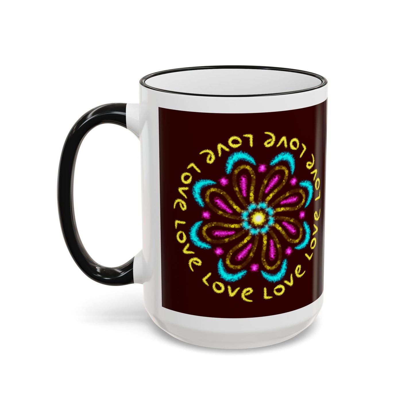 Love Mandala Accent Rim Mug — Ceramic 11oz/15oz