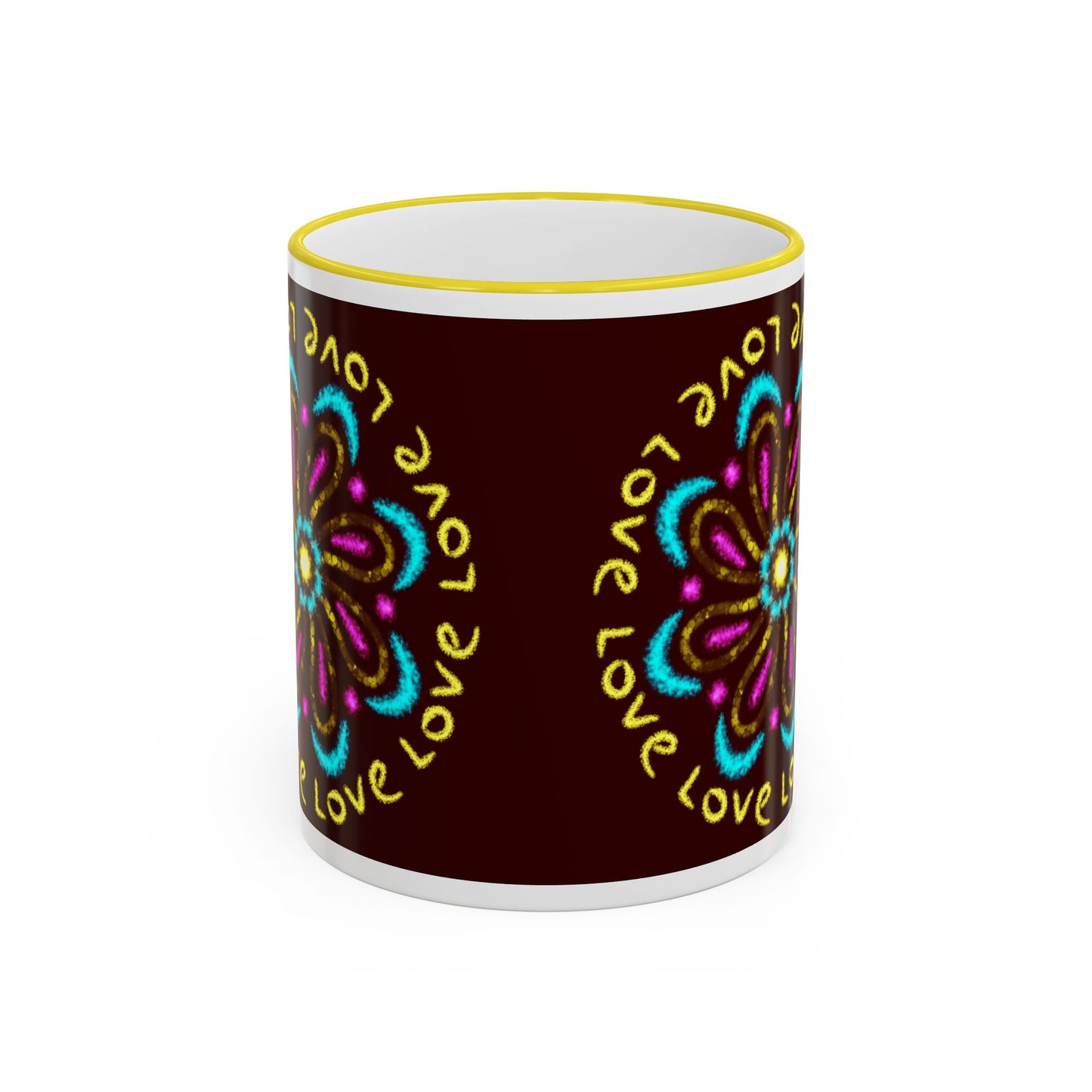 Love Mandala Accent Rim Mug — Ceramic 11oz/15oz