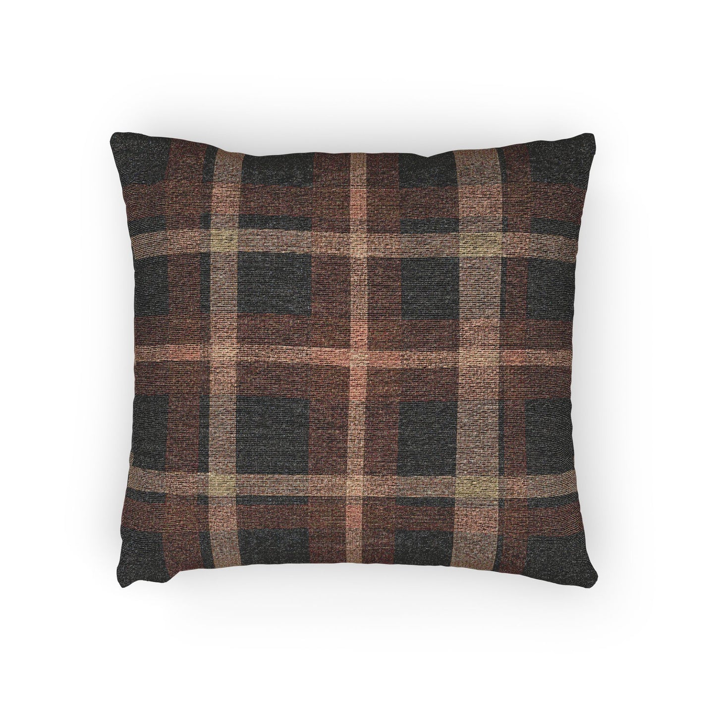 Rustic Plaid Woven Pillow | Plaid Throw Pillow, Farmhouse Decor