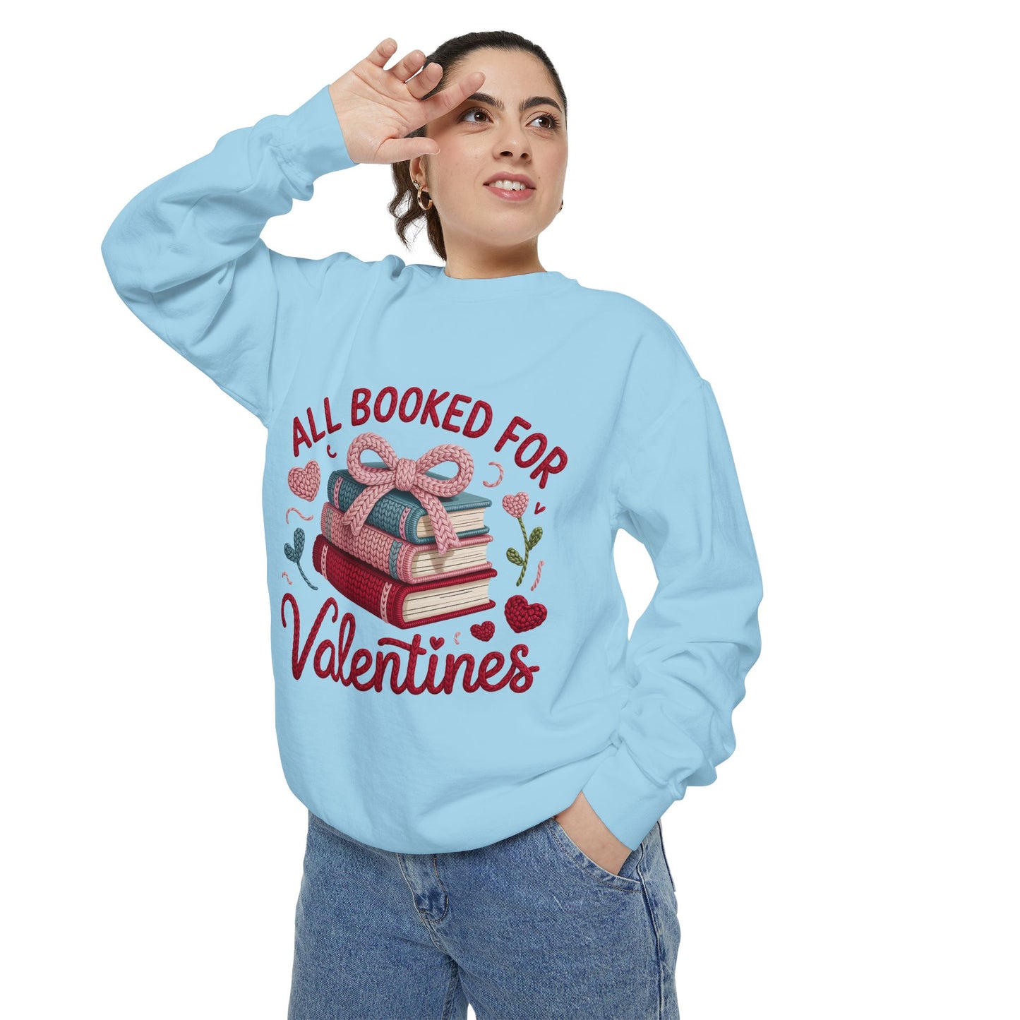 Valentine's 'All Booked for Valentines' Book Lover Sweatshirt