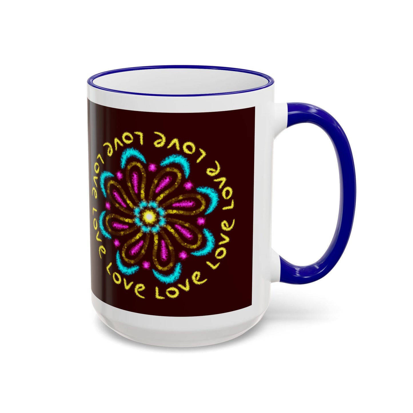 Love Mandala Accent Rim Mug — Ceramic 11oz/15oz