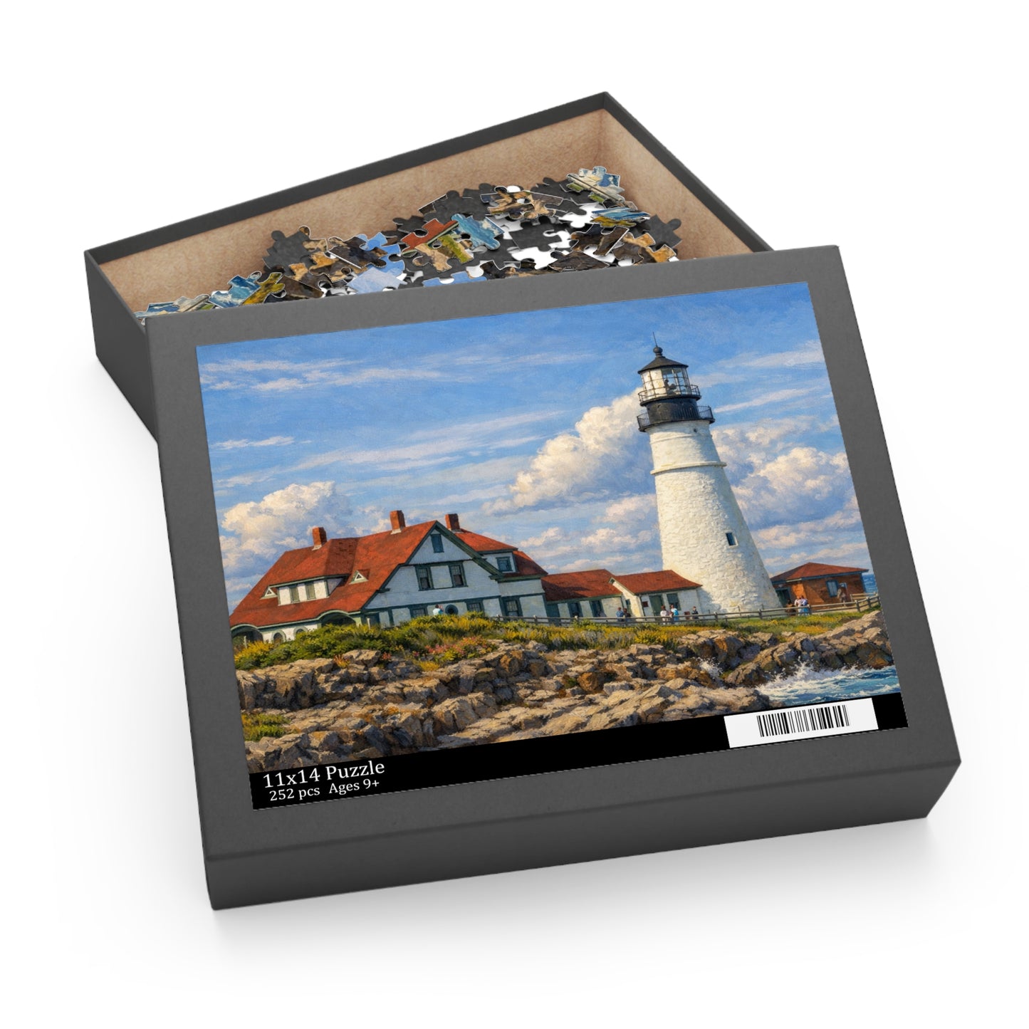 Portland Maine Lighthouse Jigsaw Puzzle — 120/252/500-Piece Coastal Scenic Puzzle