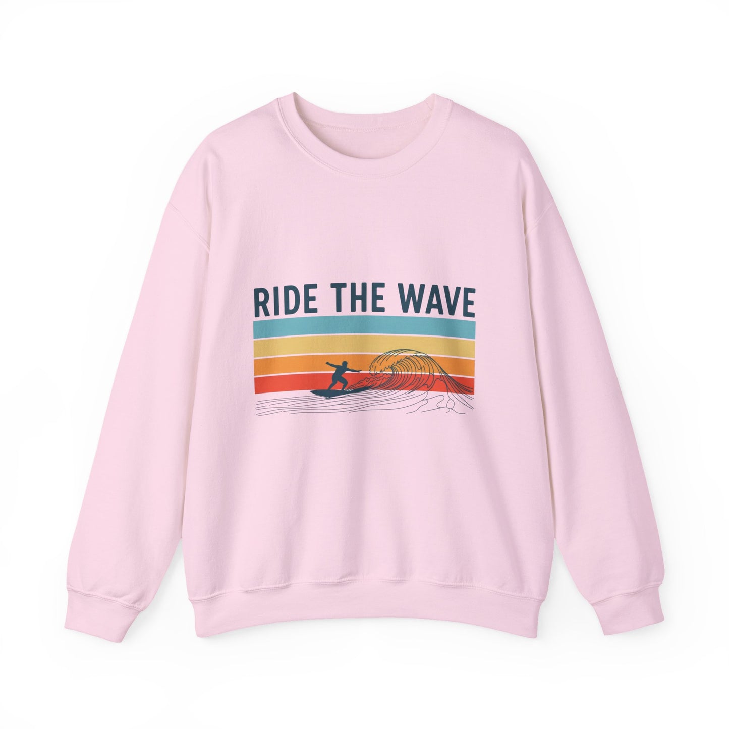 Ride the Wave Crewneck Sweatshirt — Retro Surf Wave Action