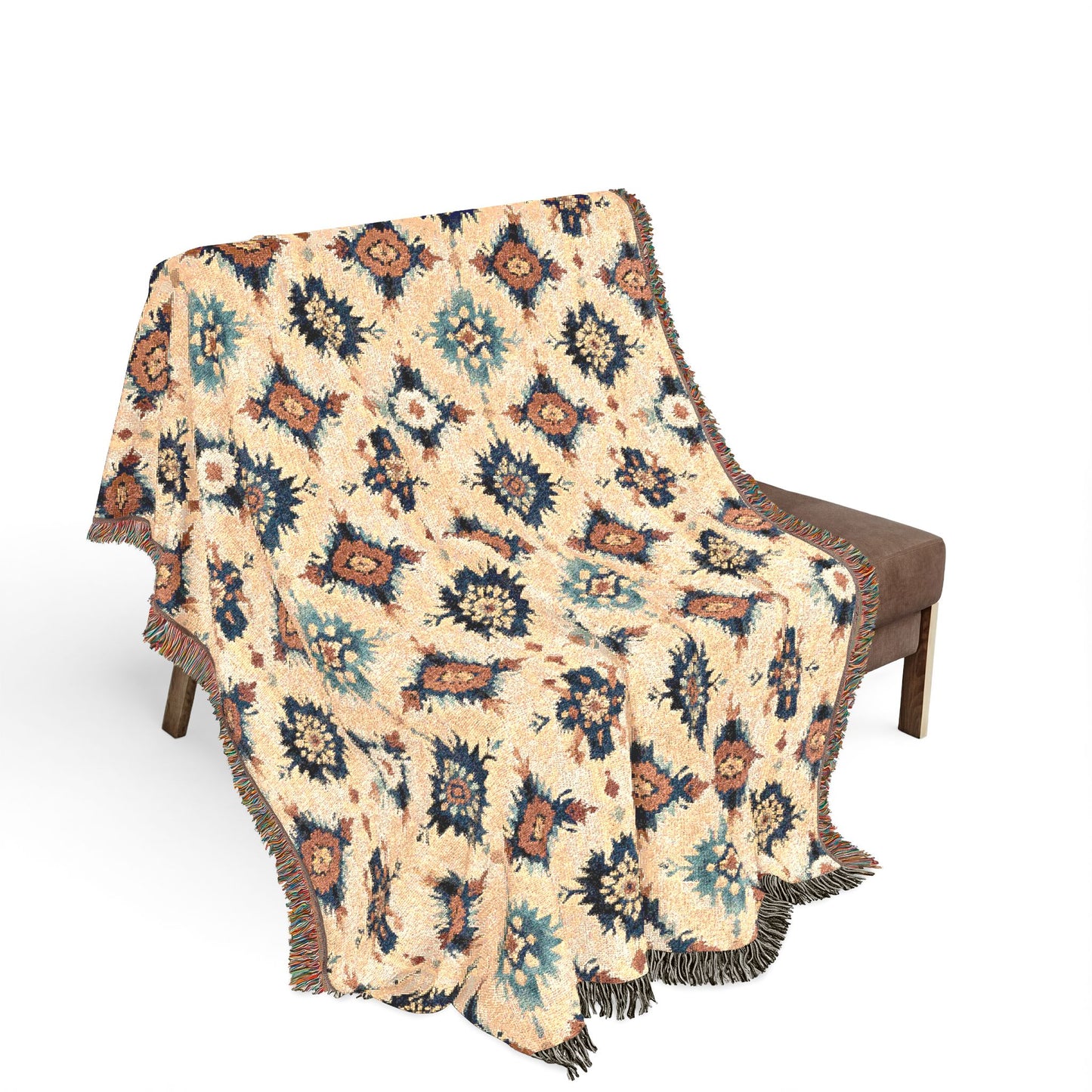 Bohemian Woven Blanket — Reversible Moroccan Tile Throw