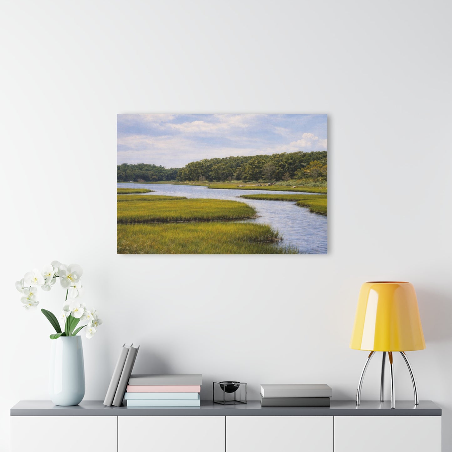 Marshland Serenity Acrylic Print – Scenic River Landscape Wall Art (French Cleat Hanging)