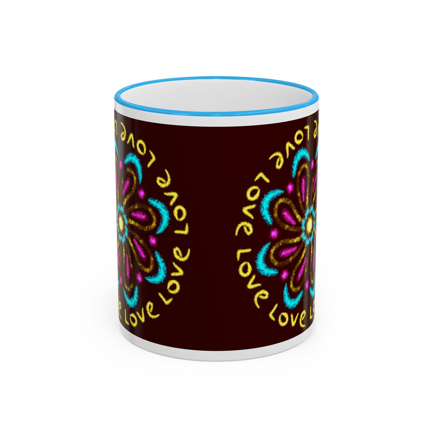 Love Mandala Accent Rim Mug — Ceramic 11oz/15oz