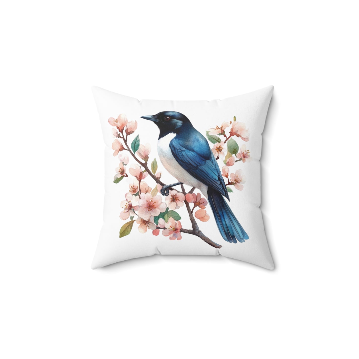 Bird Lovers Spun Polyester Throw Pillow — Decorative Square Home Decor