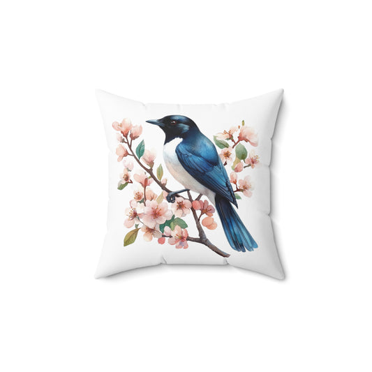 Bird Lovers Spun Polyester Throw Pillow — Decorative Square Home Decor
