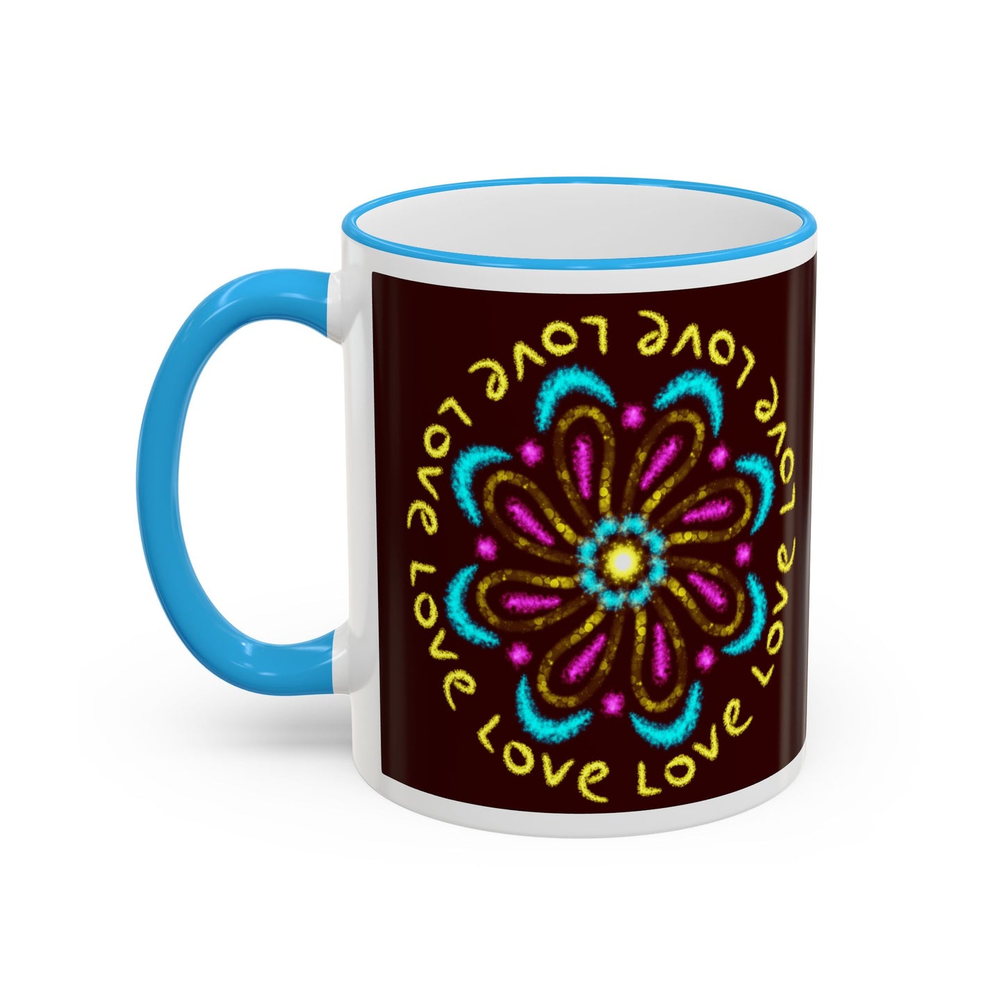 Love Mandala Accent Rim Mug — Ceramic 11oz/15oz