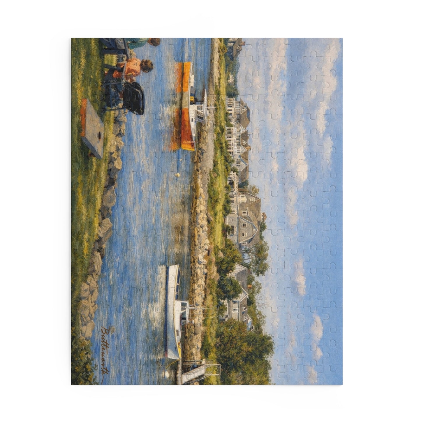 Kennebunkport Coastal Harbor Puzzle — Scenic Maine Beach Jigsaw (120/252/500 pc)
