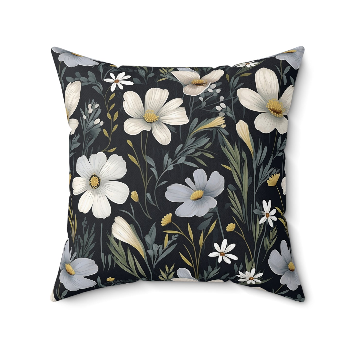 Floral Decorative Spun Polyester Throw Pillow — Decorative Floral Spun Pillow for Home Decor