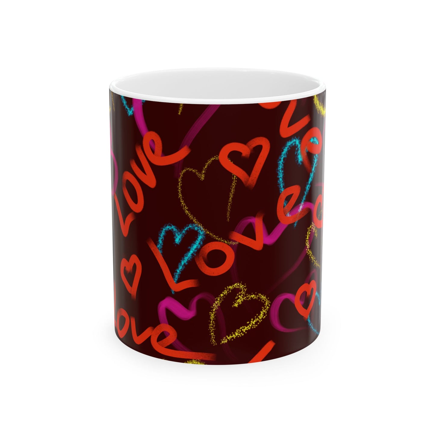 Valentine's Love Hearts Ceramic Mug (11oz & 15oz) – Valentine's Day Gift