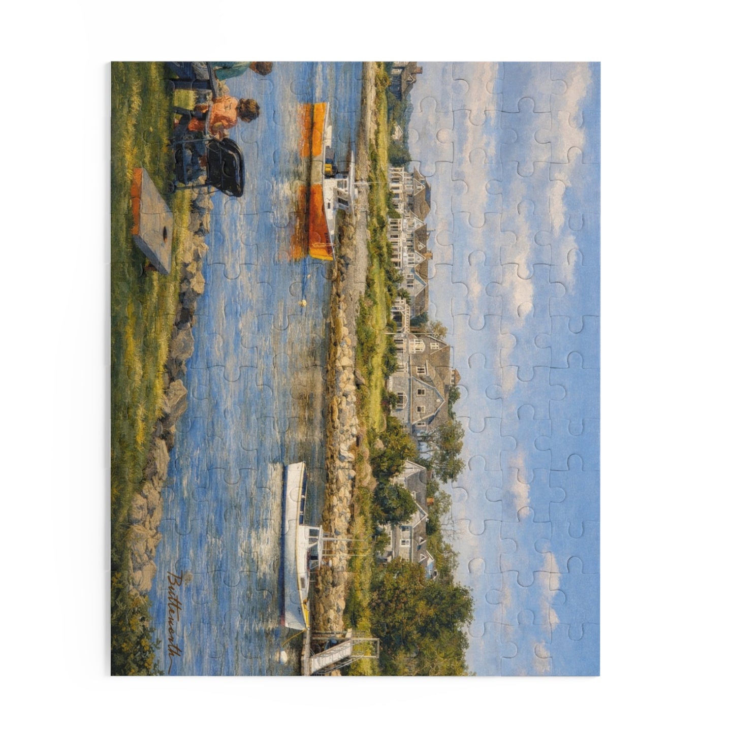 Kennebunkport Coastal Harbor Puzzle — Scenic Maine Beach Jigsaw (120/252/500 pc)