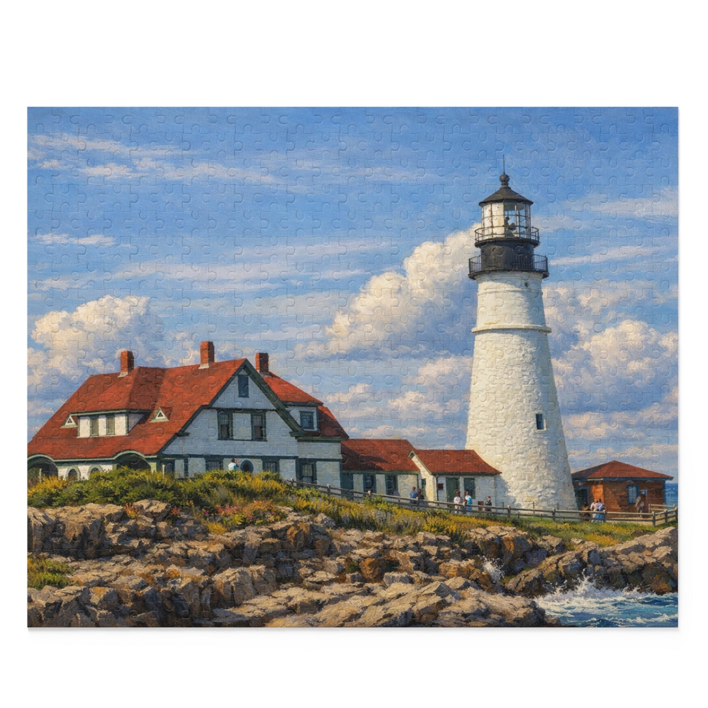 Portland Maine Lighthouse Jigsaw Puzzle — 120/252/500-Piece Coastal Scenic Puzzle