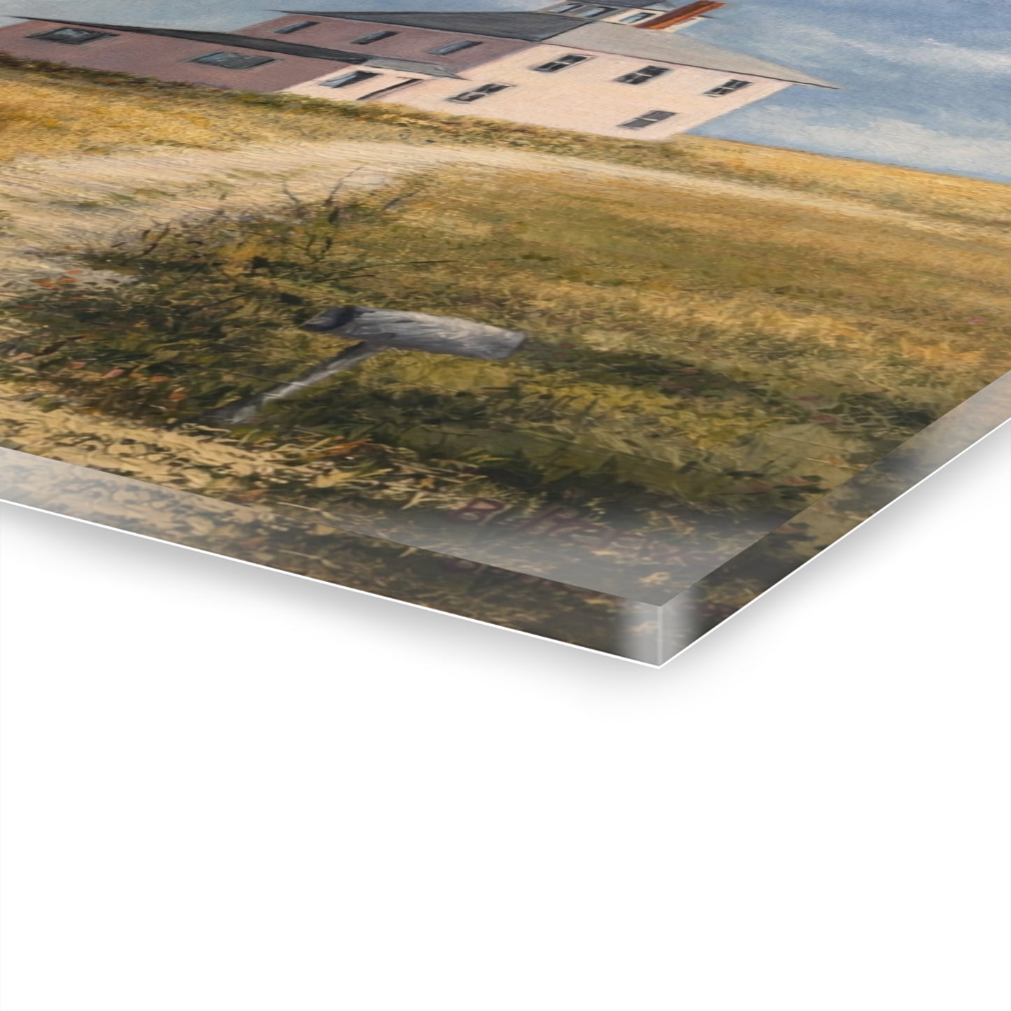 Acrylic Print — 'Sunrise Path to the Pink House' Coastal Farmhouse (French Cleat)