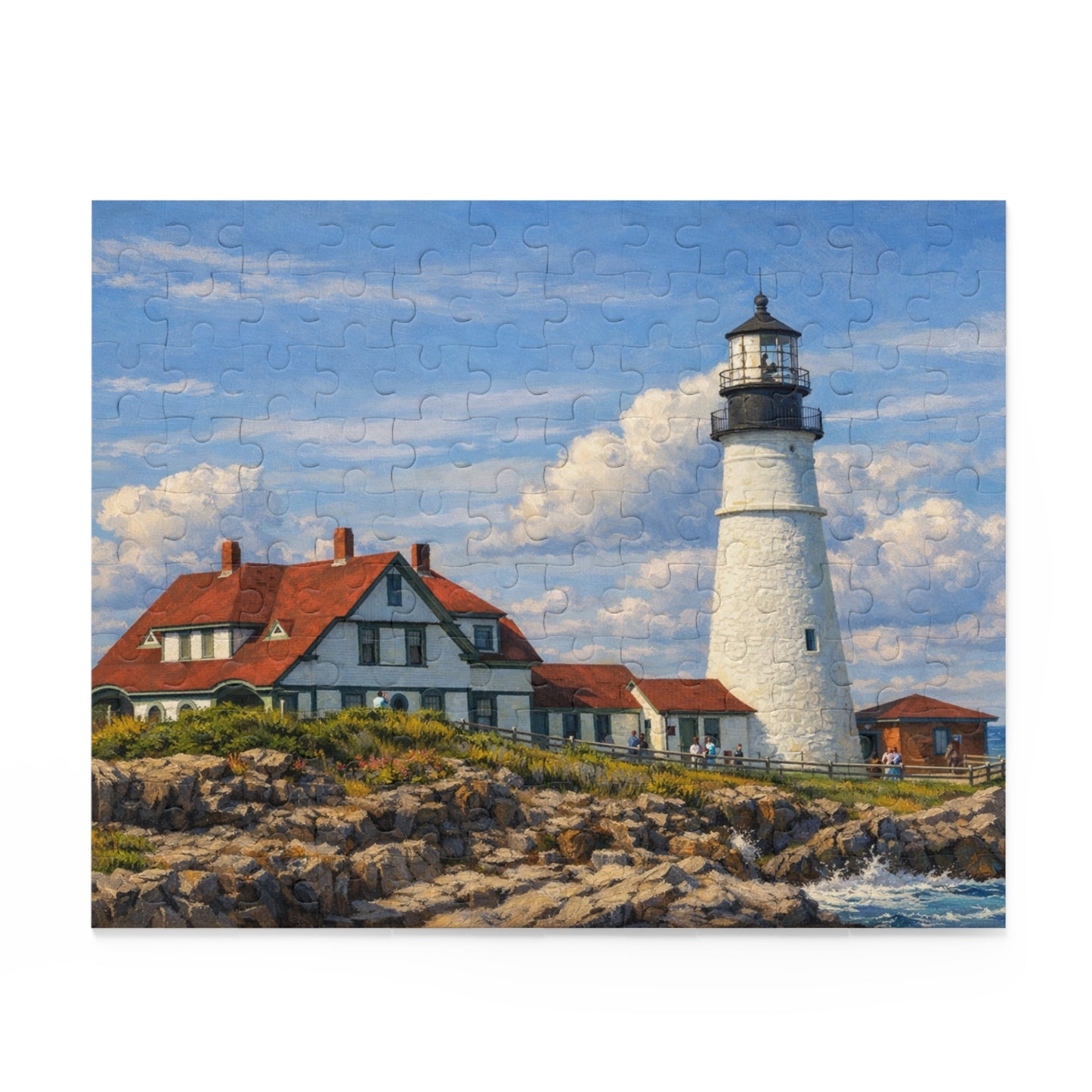 Portland Maine Lighthouse Jigsaw Puzzle — 120/252/500-Piece Coastal Scenic Puzzle