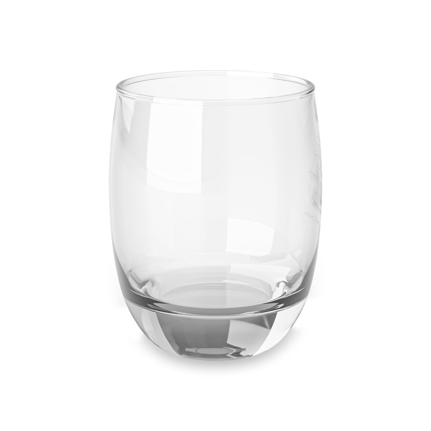Nautical Whiskey Glass — Ship Etched Barware Gift for Sailors & Whiskey Lovers